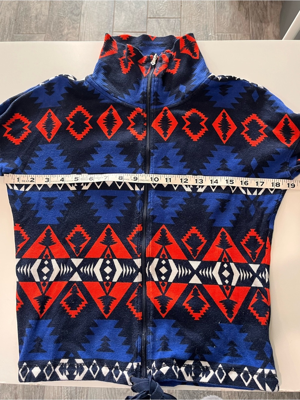 Lauren Ralph Lauren Active Aztec Southwest Zip Jacket PS Black Red Lightweight - Picture 7 of 12